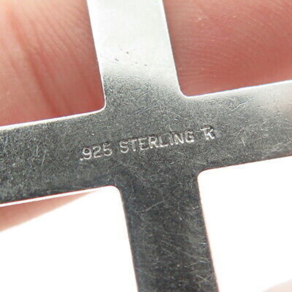 TRU KAY 925 Sterling Silver Vintage Cross Religious Pendant - Picture 7 of 7